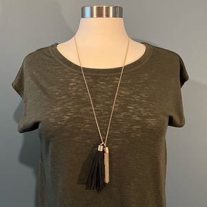 Athleta Split Crossback Breezy Top - M, Forest Green